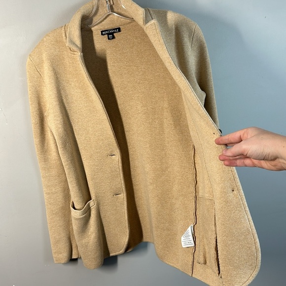 J. Crew Mercantile Beige Sweater Blazer Size XXS - Picture 12 of 15